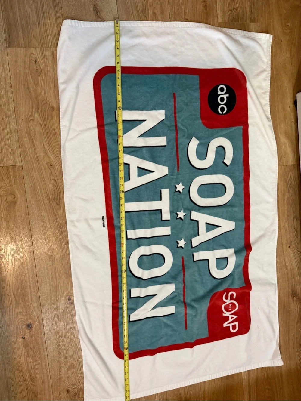 Soap Nation Promotional Beach Towel - White, Teal & Red
